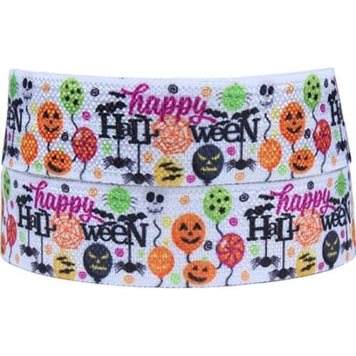 FLRA FOE Wholesale halloween balloon foe printed fold over elastic