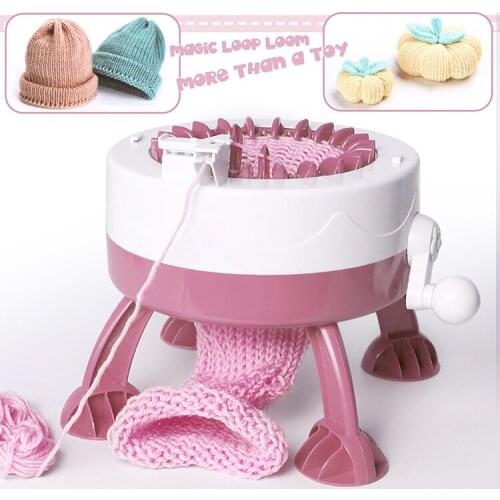 Sewing Tools Plastic Needle DIY Hand Weaving Loom Knitting Pretend Play Toys Machine for Scarf Hat Kids Children