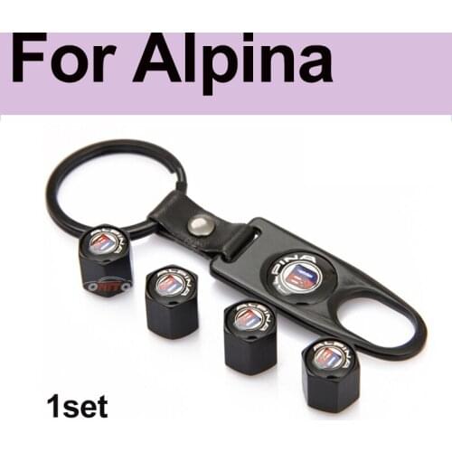 1set for Alpina Leather Black Car Tire Valve Cap Tyre Air Stems Caps Auto Dust-proof Cover for bmw E60 E90 F10 F30 F15 x3 x4 x5