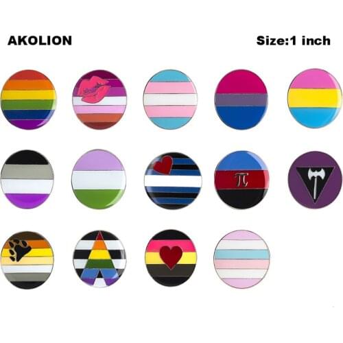 Gay Pride Rainbow Flag Metal Pinback Button Badgs Symbol Pin Decorative Brooch Pins for Clothes