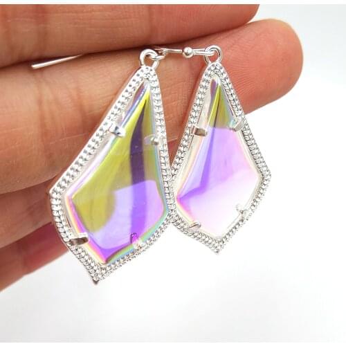 Fashion New Claw Resin AB Colors Cat Stone Inside Water Drop Earrings for Women