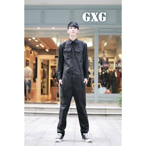 Personalized mens jumpsuit overalls roll-up hem fashion casual loose trousers male stage singer costumes plus size pants