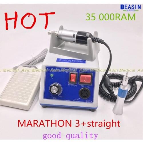 Free shipping dental Lab micromotor polish handpiece with straight handpiece SEAYANG MARATHON 3 + Electric Motor