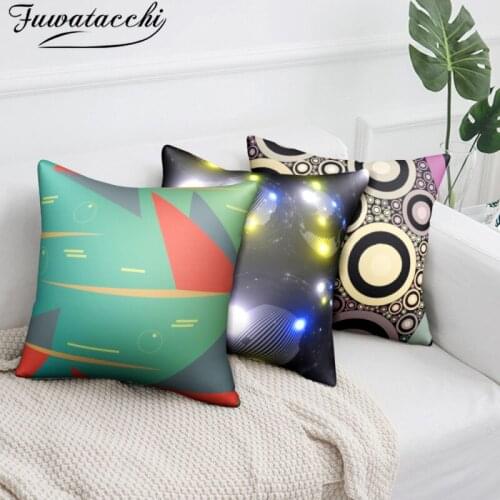 Fuwatacchi Geometric Color Patch Cushion Cover Modern Abstract Painting Pillow Cover for Home Sofa Fall Decor Pillowcase 45X45cm