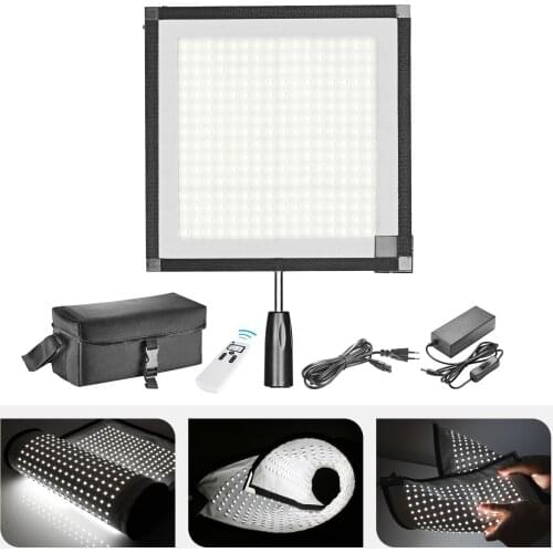 Neewer Foldable 256 LED Lighting Panel on Frabic with 2.4G 11-Channel Remote Control and AC, for Video Photography, YouTube