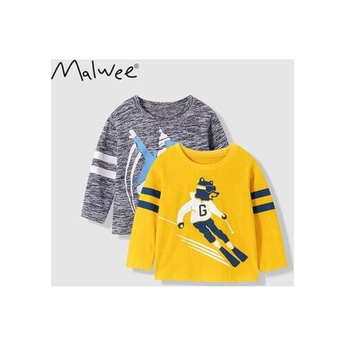 2021 Apring Autumn New Baby Boys Clothes Childrens Cotton T Shirt Kids Long Sleeve Cartoon Pullovers Top Tees Baby Sweatshirt