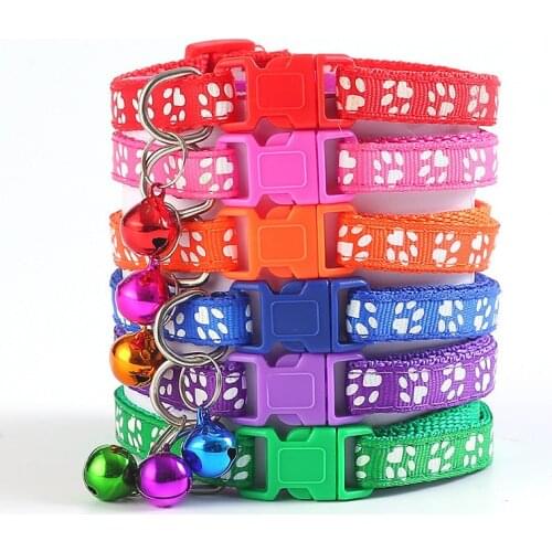 1pcs Colorul Pet Supplies Cat Collar With Bell Adjustable Buckle Collar Cat Pet Supplies Cat Accessories Collar Small Dog Collar
