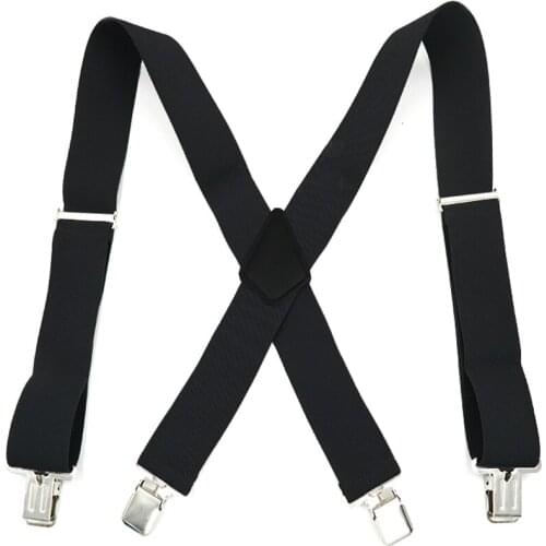 JIERKU Suspenders Mans Braces 4 Clips Suspensorio Trousers Strap Adjustable Belt Strap Father/Husbands Gift 5.0*120cm JK4C02