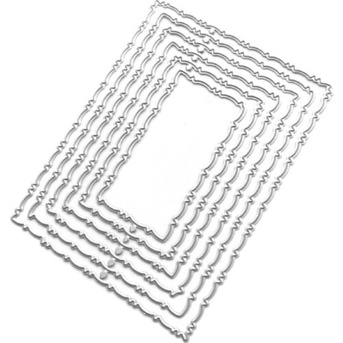 Rectangle Frame Metal Cutting Dies Stencil DIY Scrapbooking Album Paper Template