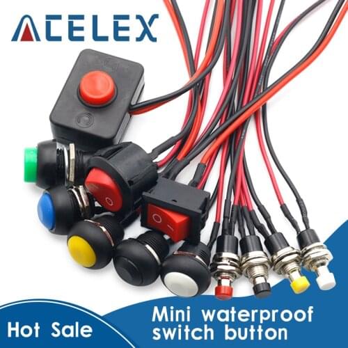Push button switch waterproof small car circuit wire speaker electrical mini boat shape round line