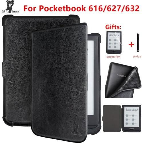Luxury Case for Pocketbook 616/627/632 Touch Lux4 Ereader Book Case for Pocketbook Basic Lux 2 case touch HD 3 Ebook capa+gift