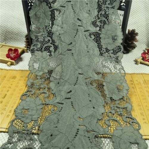 RR3185 21CM Voile elastic Black lace fabric for garment accessories and party dress