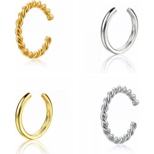 1PC 925 Sterling Silver Spiral Ear Clip Earrings for Women Circle Minimalist Ear Cuff Without Piercing Earrings Fashion Jewelry