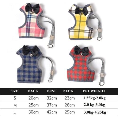 Newest Out Pet Dog Cat Harness Vest Adjustable with Bell Walking Lead Leash for Puppy Mesh Harness for Small Medium Dog