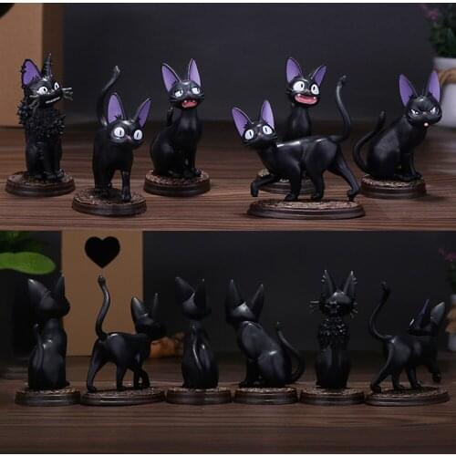 Vogue Kikis Delivery Service Kiki Black Cat Jiji Anime Animation Hayao Miyazaki Figure Toys Collection Gift 6pcs