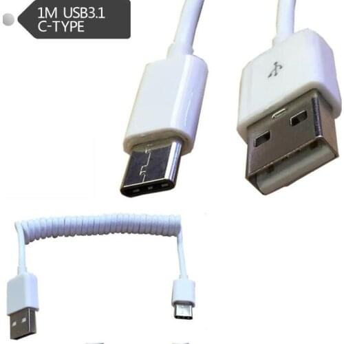 Spiral Coiled USB 3.1 C-TYPE male to 2.0 AM adapter adaptor Cable 1M 3FT
