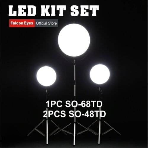 Falcon Eyes LED Fotografia Panel Lamp Kit Set 48W & 68W Bi-color Continuous Lighting For Movie/Photo/Video/Film With Light Stand