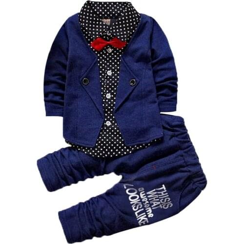 New Grid Baby Boys Clothes Set Children coat+Shirt+pants Clothes gentleman Suit,Baby Boys Clothing Suit 3pcs sets 1-4yrs