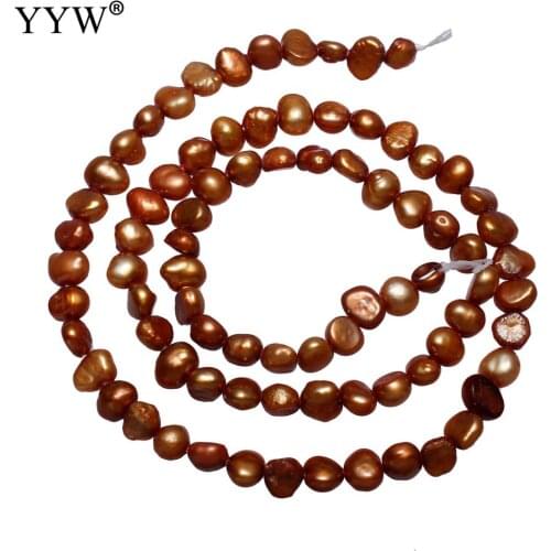 YYW High Quality Cultured Potato Freshwater Pearl Beads coffee color 3-4mm Approx 0.8mm Sold Per Approx 14.5 Inch Strand