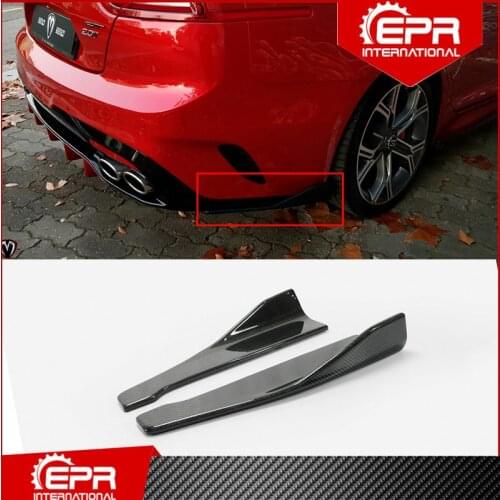 For Kia Stinger Type M Carbon Fiber Rear Garnish Stinger Glossy Carbon Rear Bumper Spat Add On Drift Splitter Body Kit Trim