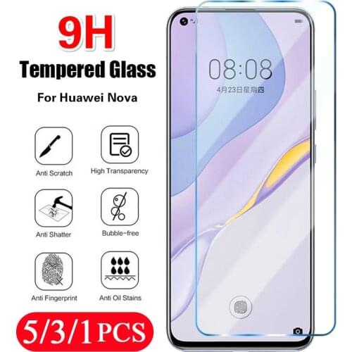 5-1Pcs phone screen protector for Huawei nova 8 7 7i pro 6 SE 5 5i 5T 5Z 4 4E 3 3i 3E tempered glass protective smartphone film
