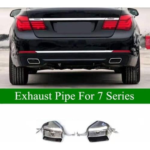 2 PCS Muffler Exhaust Pipe For BMW 7 Series 730li Upgrade 740li 760li 304 Stainless Steel Car Rear Tail Tips