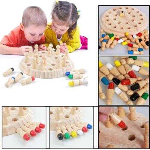 2020 Kids Wooden Memory Match Stick Chess Game Puzzle Educational Toys Brain Training Gifts