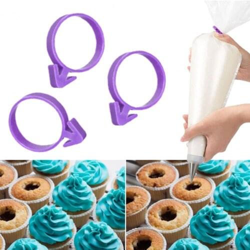 5Pcs Pastry Cream Bag Silicone Cable Tie Sealing Retaining Ring Cake Baking Tool