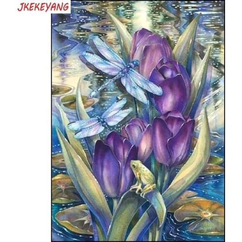 5D DIY square/round Diamond painting Dragonfly and frog Cross Stitch Diamond Embroidery Pattern Rhinestone J1934