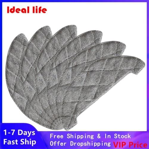 6 X Microfiber Pads Mop Cloths Mopping Cloth For XIAOMI VIOMI S9 Robot Vacuum Cleaner Cover Filters Side Brush Replacement