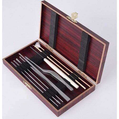 8pcs/set Ear Wax Pickers Stainless Steel Earpick Wax Remover Curette Ear Pick Cleaner Ear Cleaner Spoon Care Ear Clean Tool