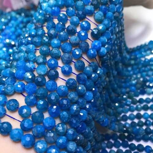 Apatite 6mm Natural Gemstone Beads faceted Round for Jewelry Making Necklace Earring bracelet 15inch ICNWAY