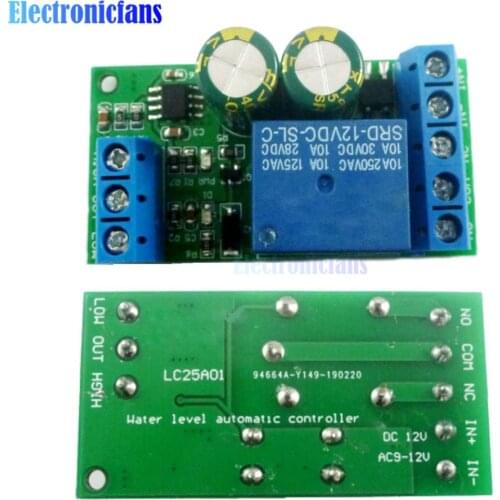12V Water Level Automatic Controller Sensor Module LC25A01 Liquid Level Switch Solenoid Valve Motor Pump Automatic Control Relay