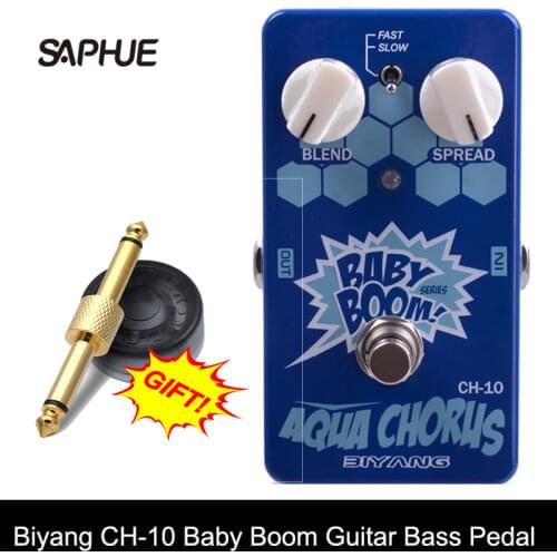 Biyang Baby Boom CH-10 Electric Guitar Bass Two Speed Analog Aqua Chorus Effect Guitar Pedal True Bypass with pedal connector