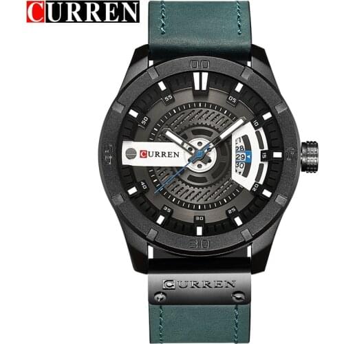 New Masculino Mens Military Sport Quartz Watch Curren Watches Men Brand Luxury Leather Waterproof Wristwatch man Clock