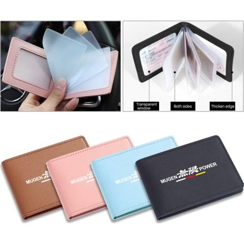 Anti-theft ID Credit Card Holder PU Wallets Women Men Credit Driving License Card protect for Honda TYPER Civic XR-V HR-V Accord