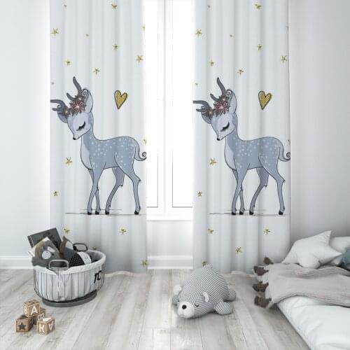 Curtains Children 3D Printed Decorative Items Home Childrens Room White Scarf Polar Bear Model 1424