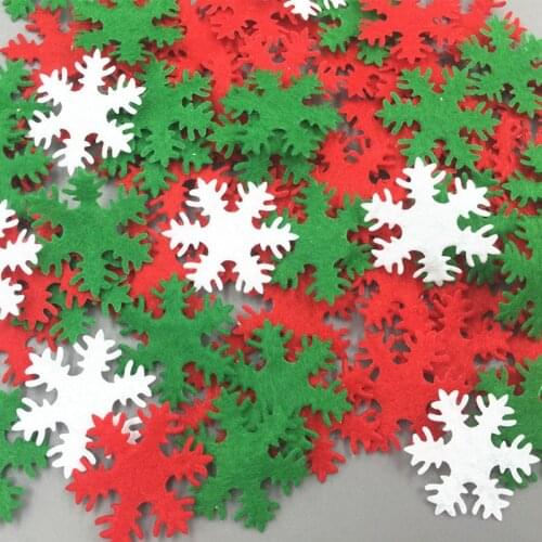 DIY 500pcs Mixed color Felt Snowflake shape Kids Appliques Craft Decorative 30mm