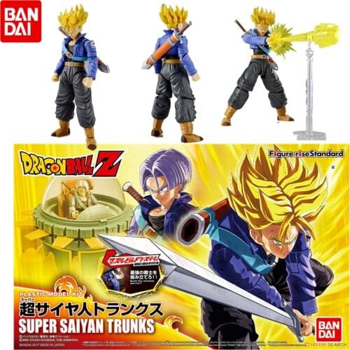 Bandai Anime Dragon Ball Figure-Rise Torankusu Action Fugure Assembly Model Super Saiyan Trunks Ornaments Anime Action Figures