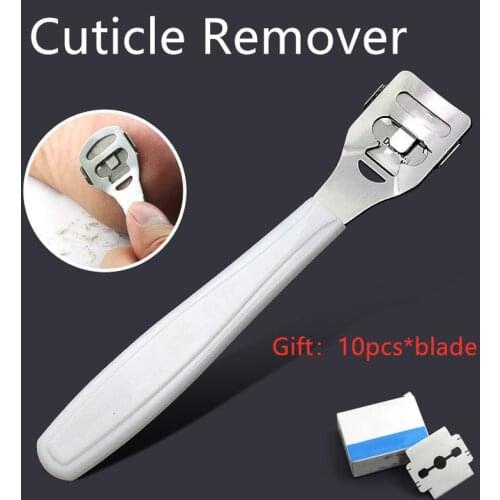 Hot Professional Foot Care Stainless Steel Cuticle Remover Dead Skin Removal Pedicure Skin Hard Feet Shaver with 10pcs Blade