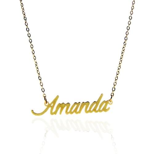 Name Amanda Pendant Necklace for Women Gold Letter Nameplate Pendant Charms Stainless Steel Jewelry Gift NL2395