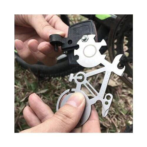Bicycle Shape Wrench Outdoor Multi-purpose Keychain Bicycle Shape Outdoor Portable Tools Repair Wrench Bike Repair Tool