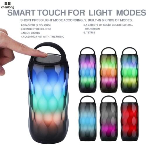 Speaker Atmosphere Light Led Colorful Bluetooth SoundBox Lamp Touch Bass Wireless Portable 6 Effect Lights 18650 Battery Party