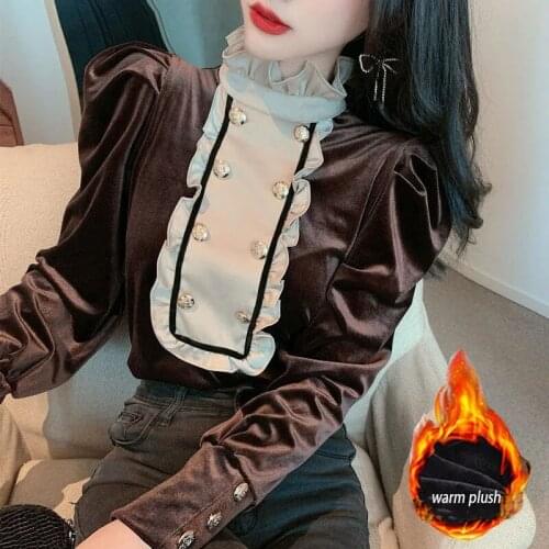 Блузки с воротником стойка Lucyever China At AliExpress