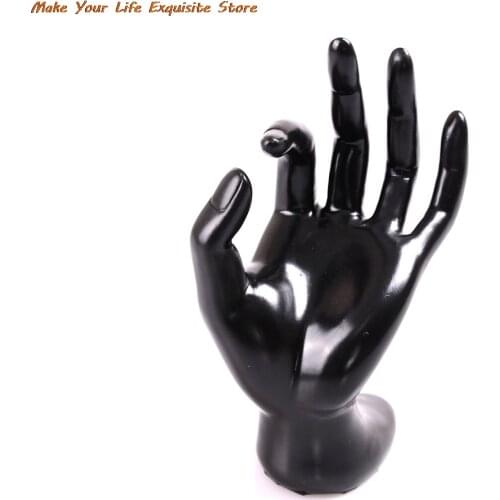 Lady Mannequin Ok Shaped Stand Hand Black Velvet Ring Bracelet Necklace Chain Watch Display Holder Stand 11*17cm watch stand