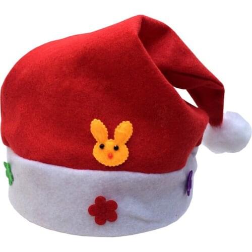 Cartoon Christmas Hat Kids Xmas Holidays Party Decoratives Supplies Child Cute Christmas Caps 12PCS/Lot Randomly Shipping