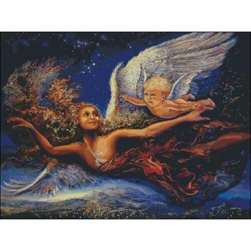 Top Quality Flying Mother and Child Sewing kit Embroidery Needlework 14CT Unprinted Cross Stitch Kits Art DIY Handmade Decor