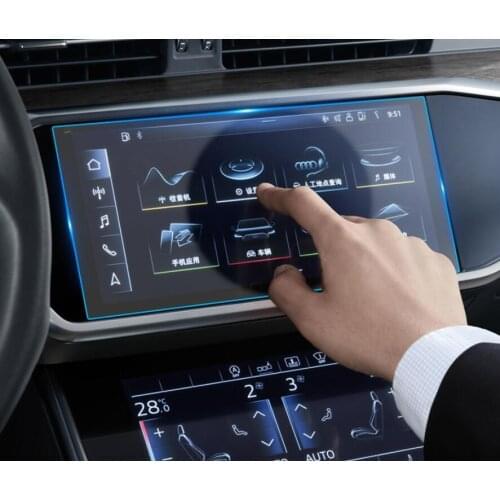 Car Navigation Tempered Glass Screen Protective Film Radio DVD GPS LCD Dash Board Screen Sticker For Audi Q8 A6 A7 2019 2020