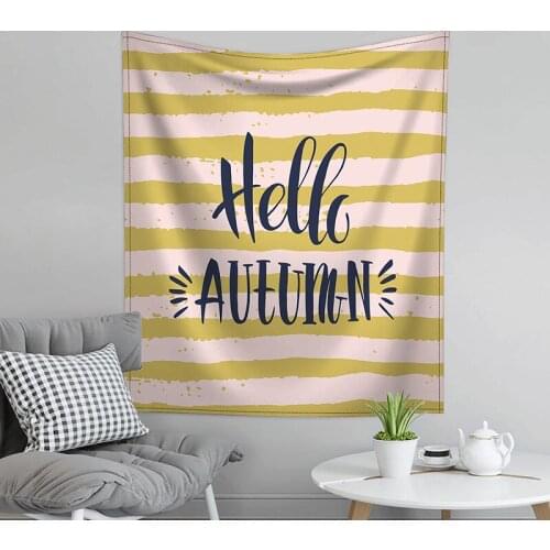 Hello Autumn Graffiti Tapestry Wall Hanging Bohemian Beach Mat Polyester Blanket Yoga Mat Home Bedroom Art Carpet