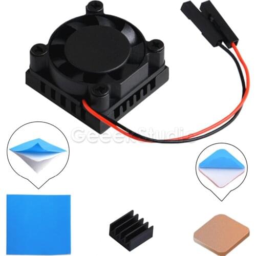 New In Stock! Square Cooling Fan 1/2 Dual Fan with Heatsink Cooler Kit For Raspberry Pi 3B+ (3B Plus) / 3 B / 2B/B